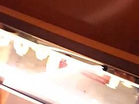 Upskirt thong at store