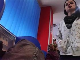 Another cutie... even wetting her lips (cute butt)