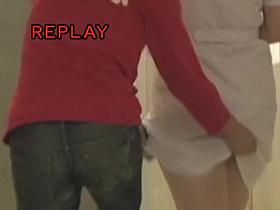 Man sharked nurse skirt and exposed her panty slip