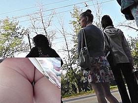 Kick-arse view up charming costume