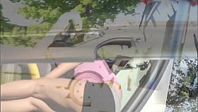 Teen hottie cleaning car