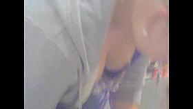 Horny downblouse vid with the sexy amateur blonde