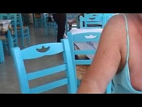 Bimbo's getting naughty in public flashing video