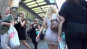 Bootylicious mommy is wearing a transparent skirt