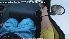 Pickedup babe rides cock on spycam outdoors