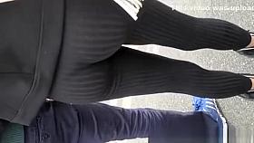 Sexy ass in tight dark pants