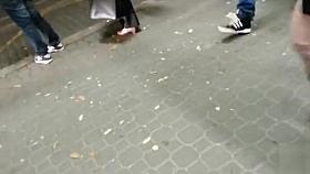 Sexy girlfriend in short dress and boots