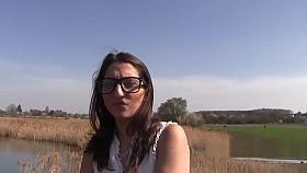 Shy amateur flashing and fucking in public