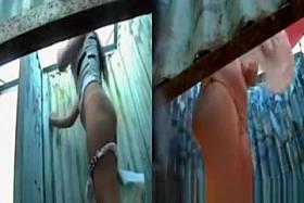 Girls Dressing in beach cabin Compilation