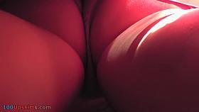 Peeking up red chiffon mini suit