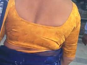 deep cut sexy blouse back aunty