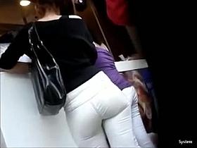 Skinny ass of buying milk