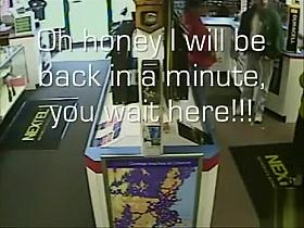 Desperate lady caught urinating on the floor