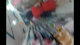 Boso Mom in Red dress black panty