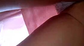 Pink dress and a lace thong