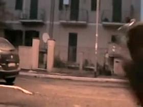 Man is staying in the street and flashing his hard inches