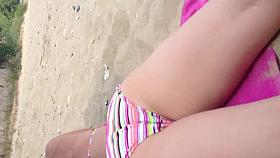 cum on girl at beach