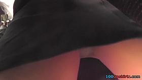 Real upskirt pantyhose clip filmed in the public bus