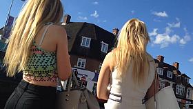 Stunning blonde teen gota sexy booty in tight black jeans