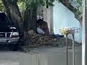 Public sex on sidewalk