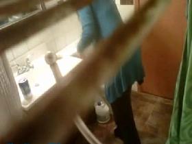 Real amateur spied on real voyeur cam pissing on bowl