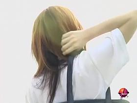 Cute Japanese gal in a steamy public sharking video