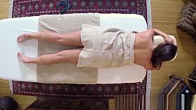 Bigass babe massaged and sprayed with jizz