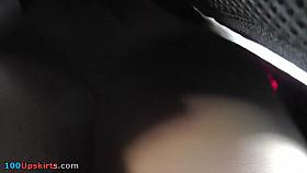 Upskirt in public with sexy woman in pantyhose