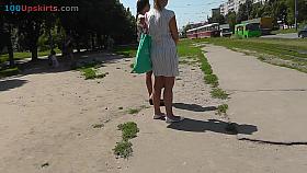 Flawless ass upskirt of the slender girlfriend