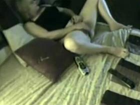 Mature lady caught while masturbating