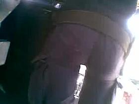 Sexy Police Woman in Bus