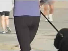 Candid tight pants legs of the amateur female on camera 07u