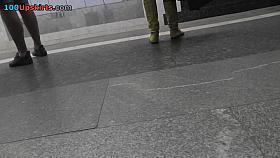 Honey in high boots quick peek of upskirt