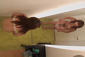 Delicious Asian slut tries new bikini in the changing room