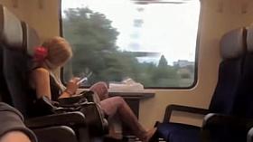 Public cock flashing for this pretty young passenger