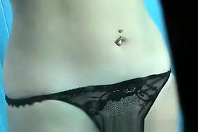 Busty milf in beach cabine