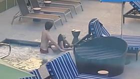 couple fucking in hotel pool