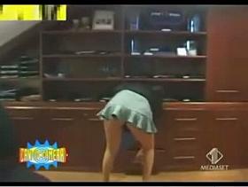 Great up skirt thong shot of an office girl's sassy ass