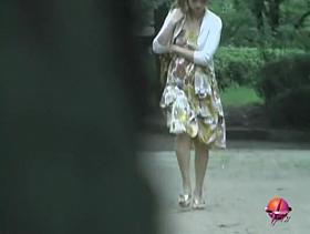 Sharking of an adorable Asian girl wearing no panties