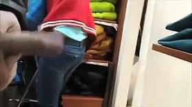 Masturbating to a pretty sales girl at the store