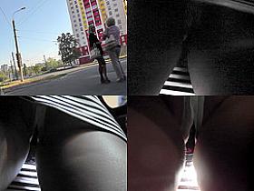 Thong of a sexy lady seen in free upskirt video