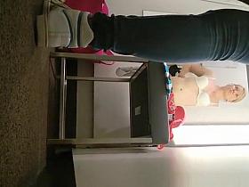 Blonde teen caught in change room