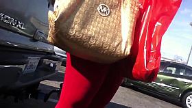 Phat Juicy Booty in Red Tights