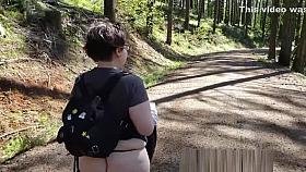 Hiking and fucking in the Forest. Heading to the car with Public Cum Walk!