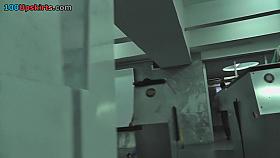 Two girls present upskirt views with their tasty ass