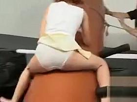 Lovely looker has her white panties revealed on Japanese TV