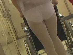 Girl with sharked dress wearing everything white underneath