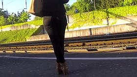 Candid - Blonde Babe With A Nice Ass In Black Jeans