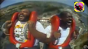 Hot babes on the fastest roller coaster
