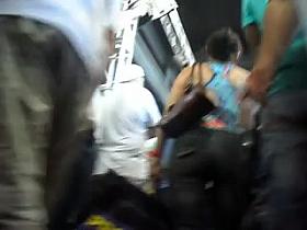 Loura da bunda carnuda empinada de legging preto